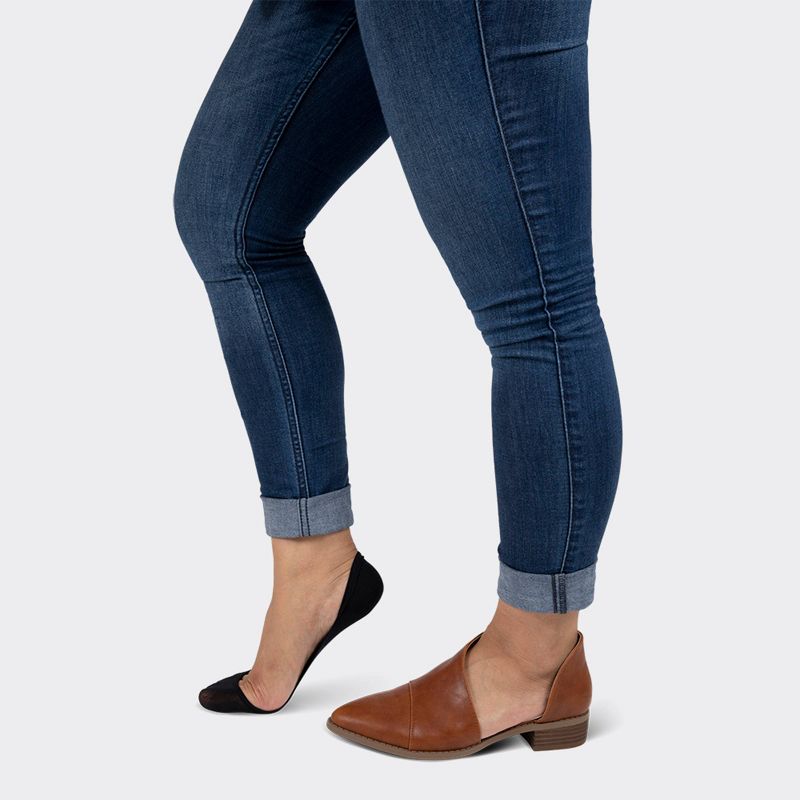 Peds Women's Hidden Liner 2pk - Black 5-10