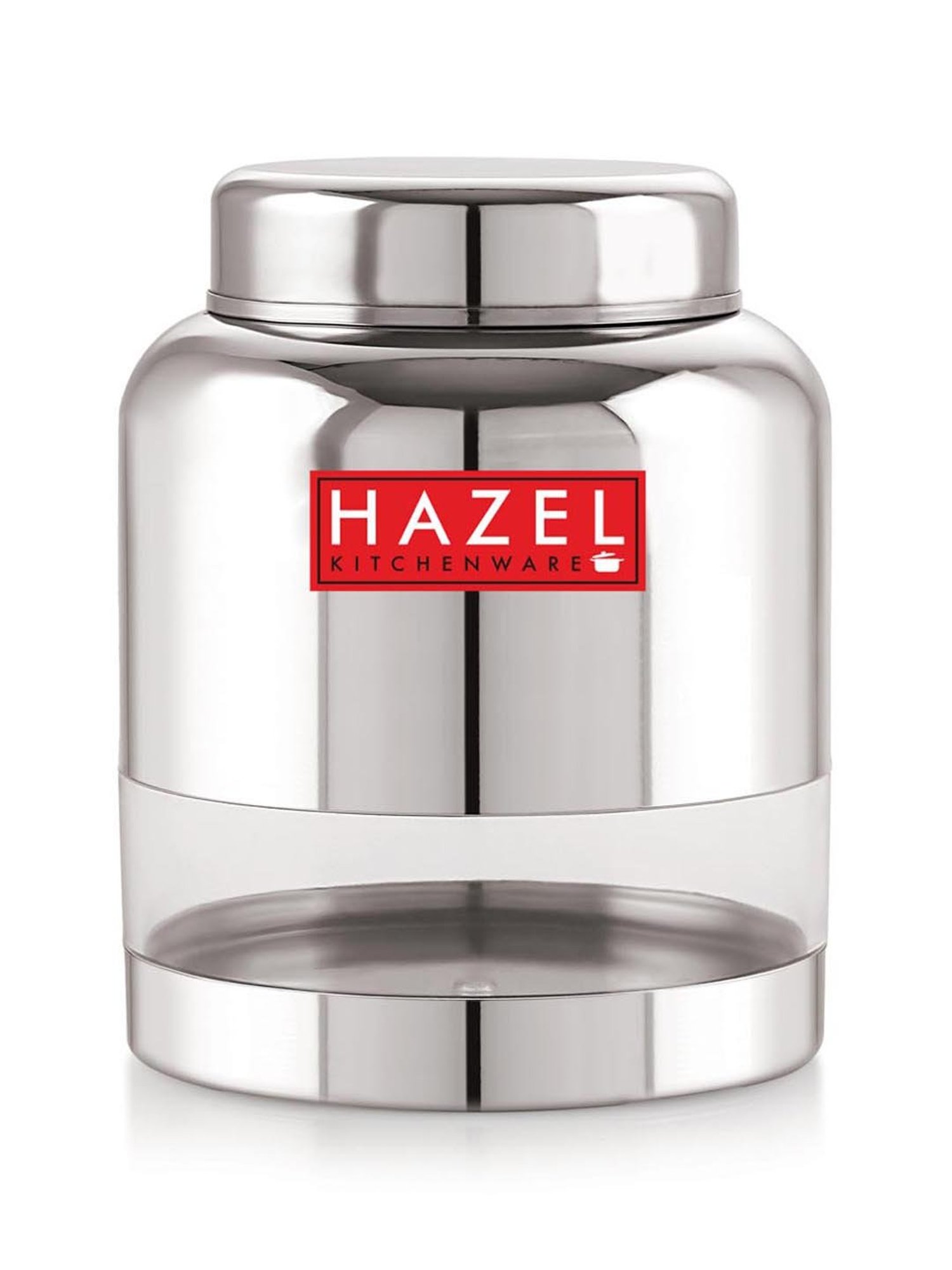 HAZEL Silver Stainless Steel Storage Container (1500 ml) - Set of 1