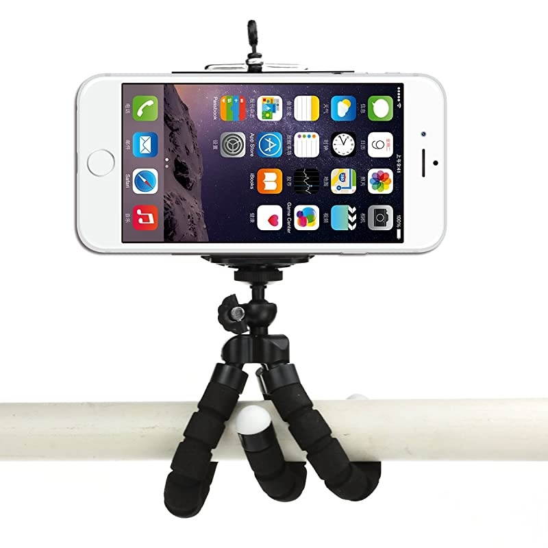 Lapel Microphone Clip On Omnidirectional Condenser Mic with Flexible Aluminum Phone Tripod For Apple iPhone Android Samsung and Smartphones