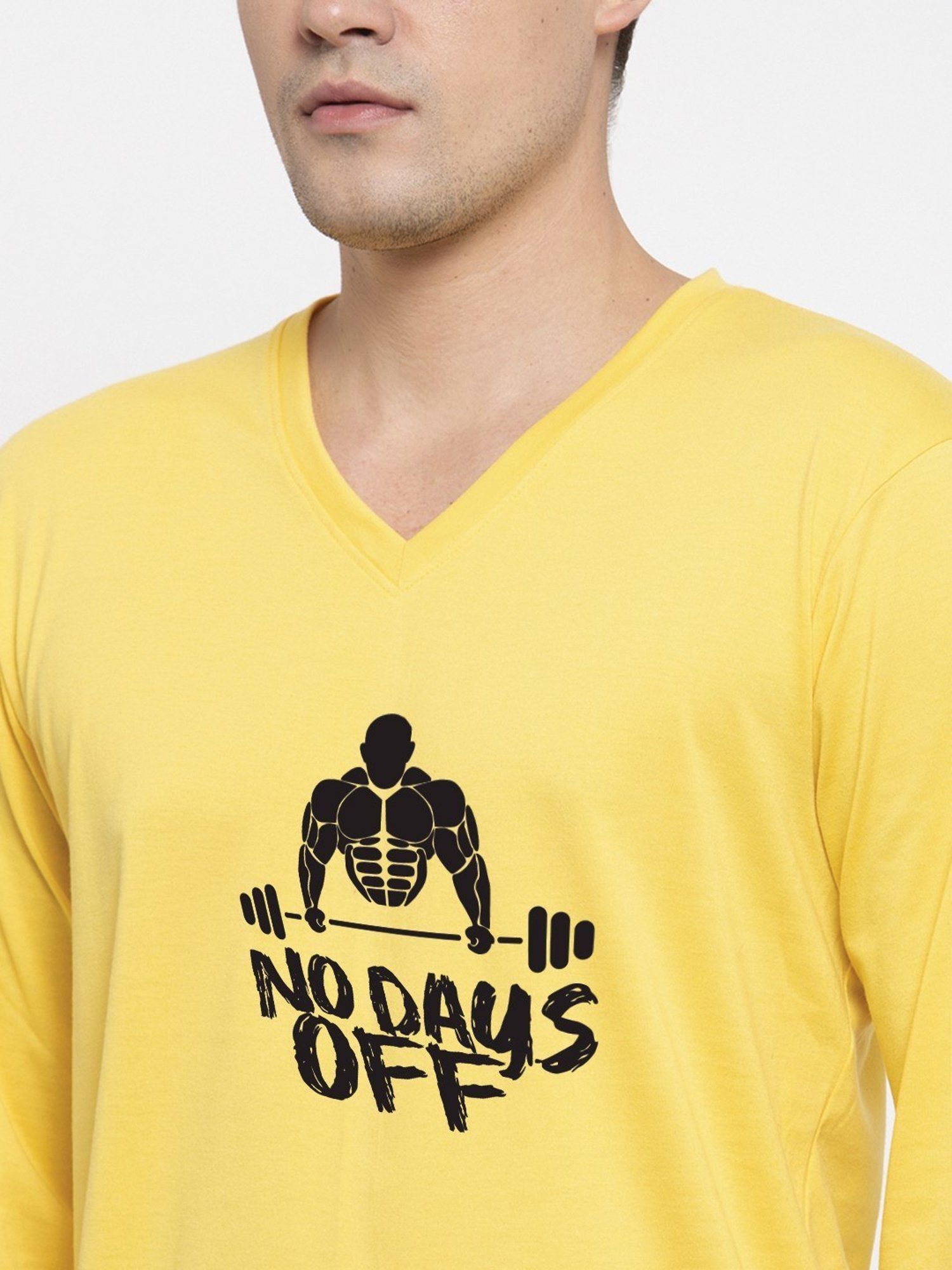 Friskers Yellow Cotton Slim Fit Printed T-Shirt