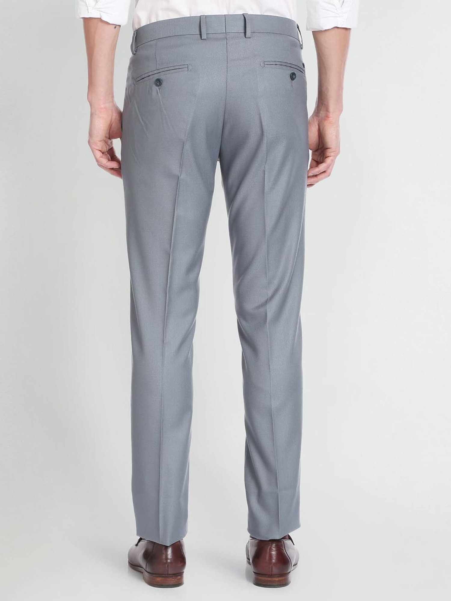 Arrow Light Blue Regular Fit Trousers