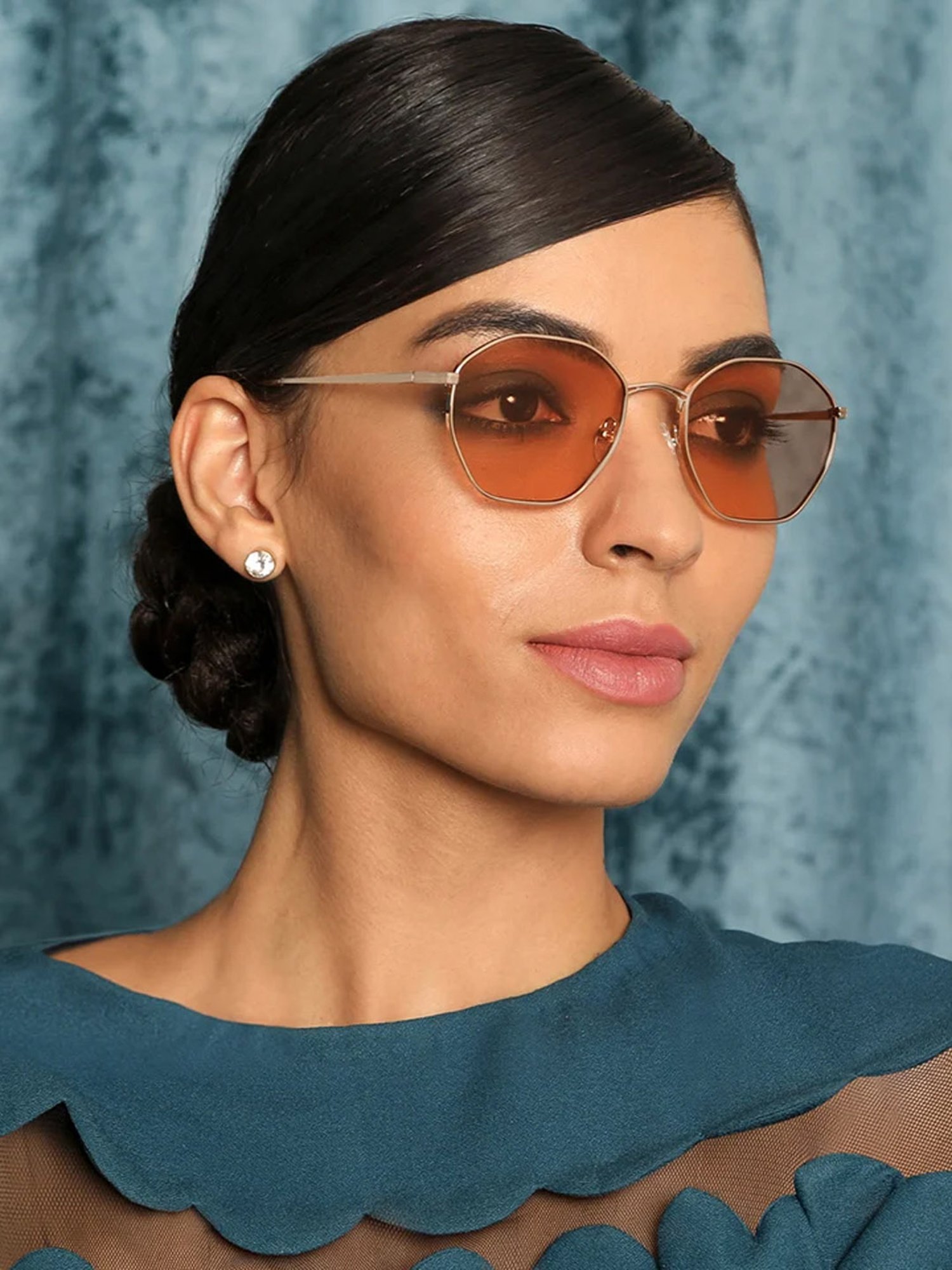 John Jacobs JJ S12472 Brown Beveled Sunglasses