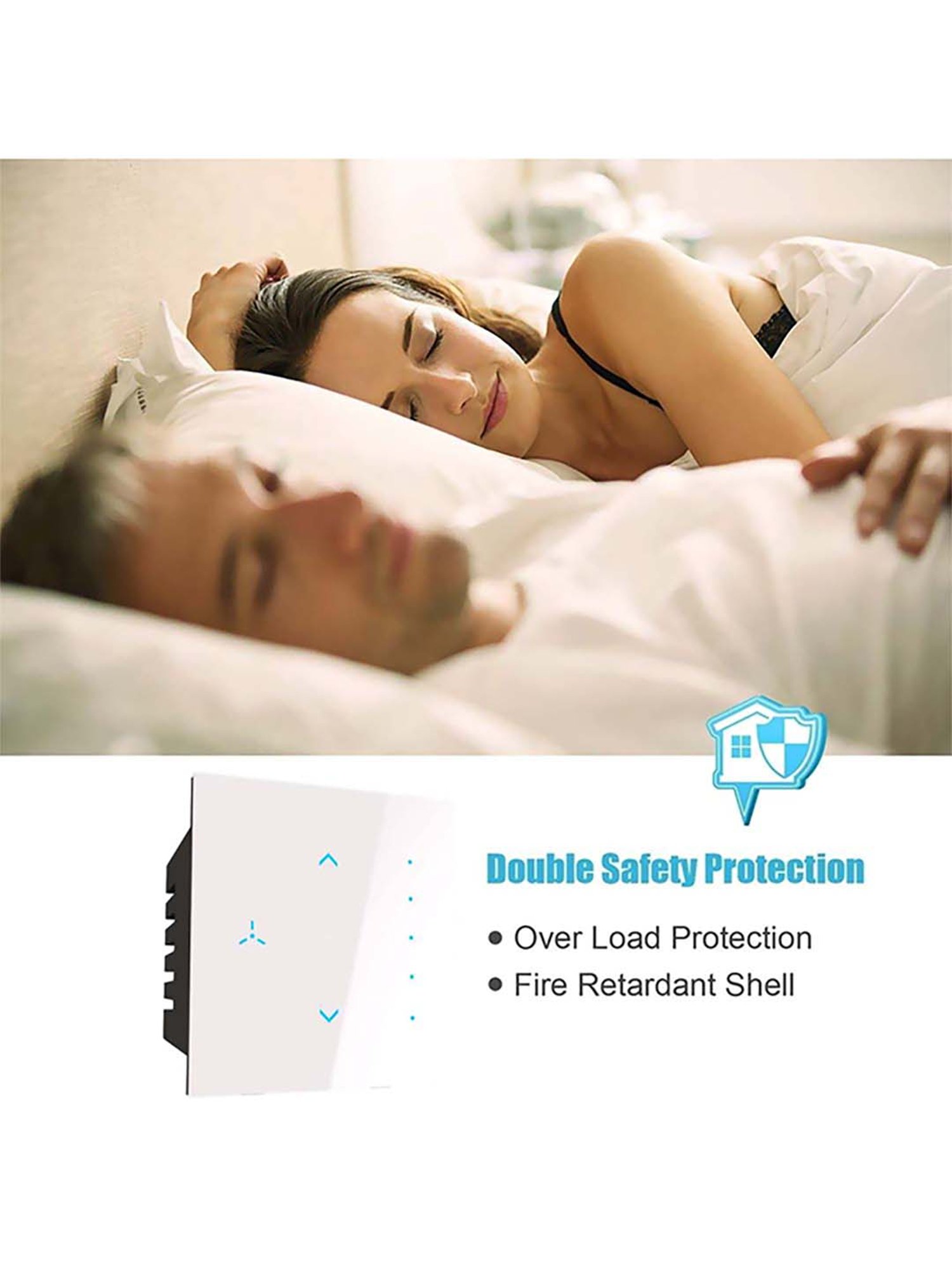 HomeMate Smart Touch Fan Regulator Works with Google Assistant and Alexa (White)