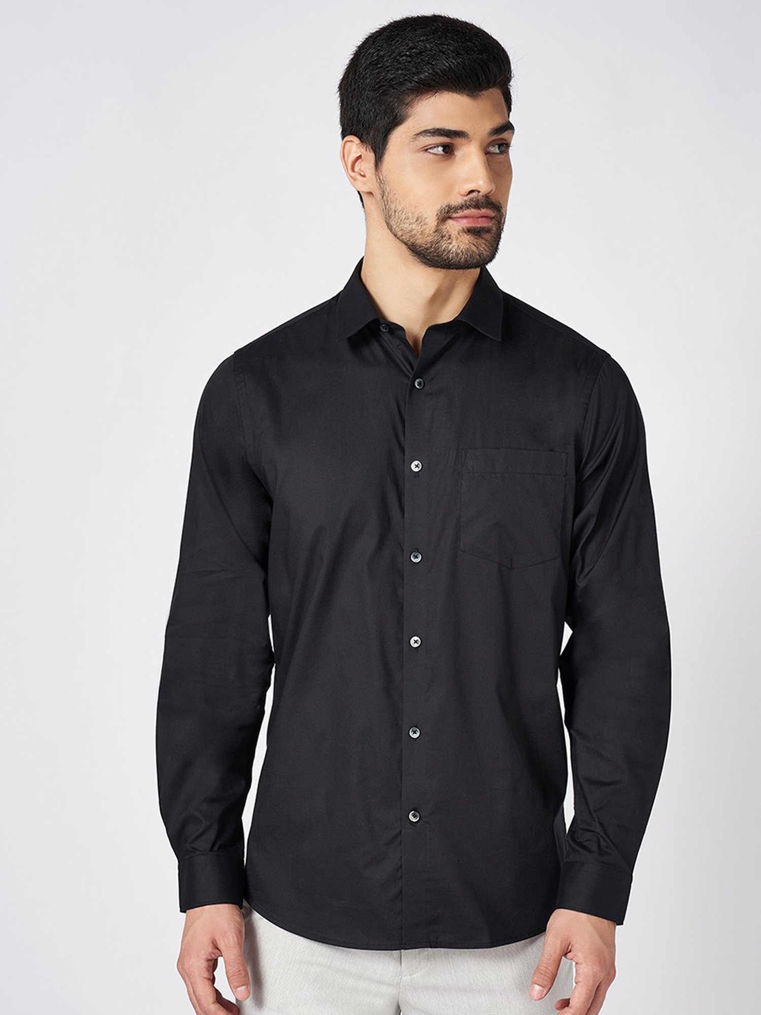 Peregrine by Pantaloons Pirate Black Cotton Regular Fit Tie - Dye Shirt