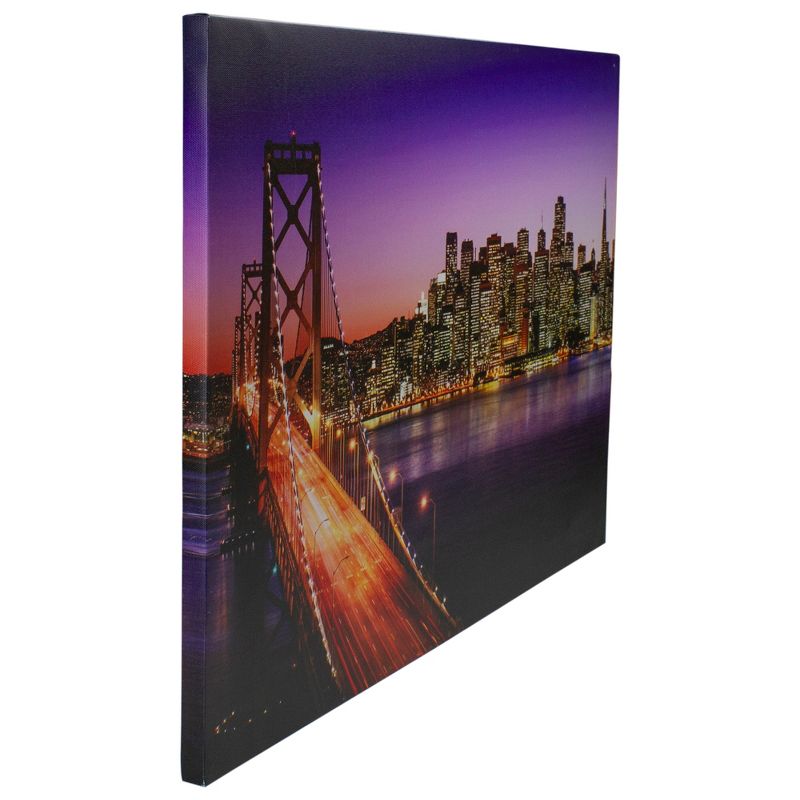 Northlight LED Lighted Famous San Francisco Oakland Bay Bridge Canvas Wall Art 23.5"