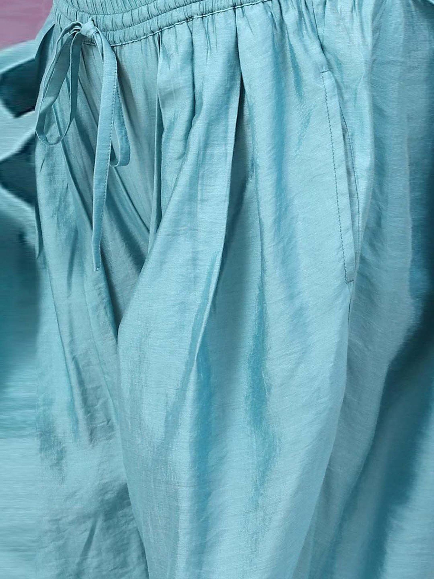 Biba Kids Peach & Blue Embroidered Kurta Set