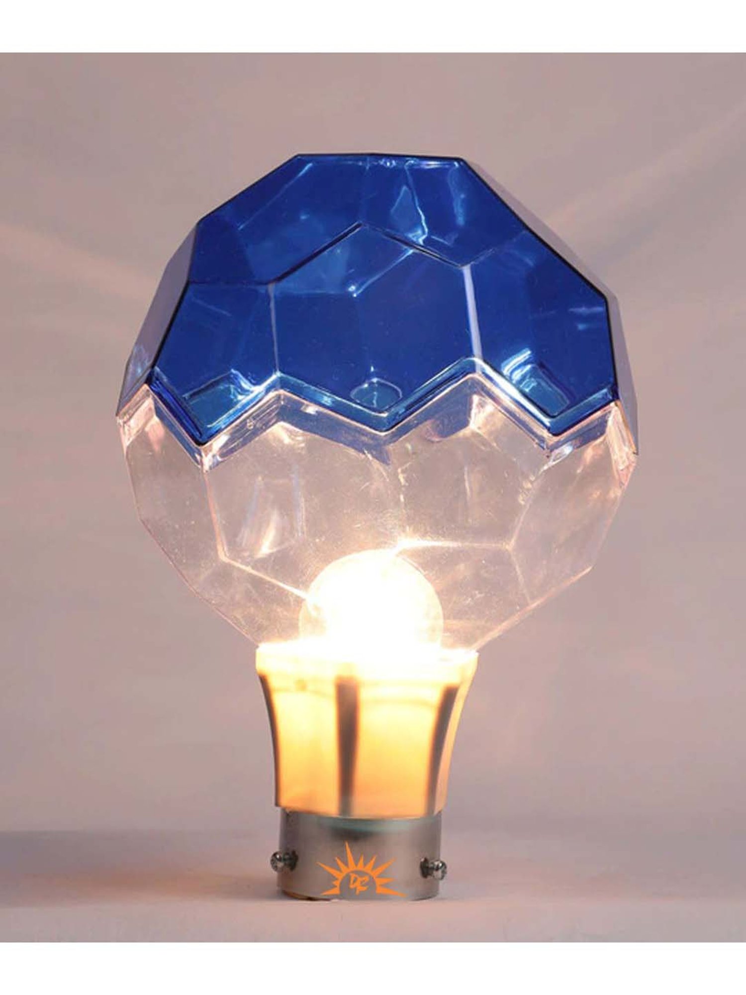 Pure Home and Living Grey Glass Trophy Shaped Table Lamp Stand