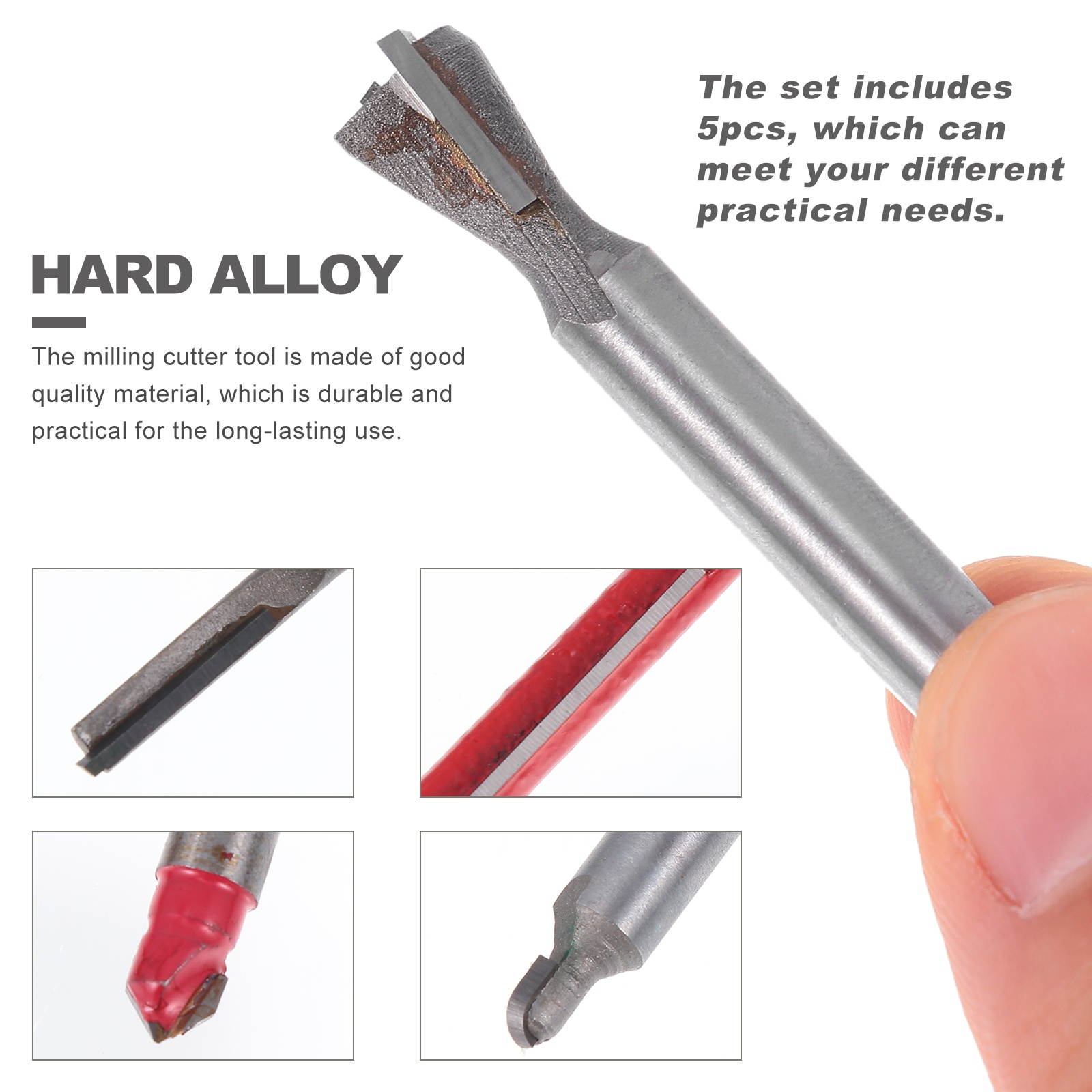 5pcs Woodwork Milling Cutter Tool Practical Efficient Carving Tool Trimmer Cutter