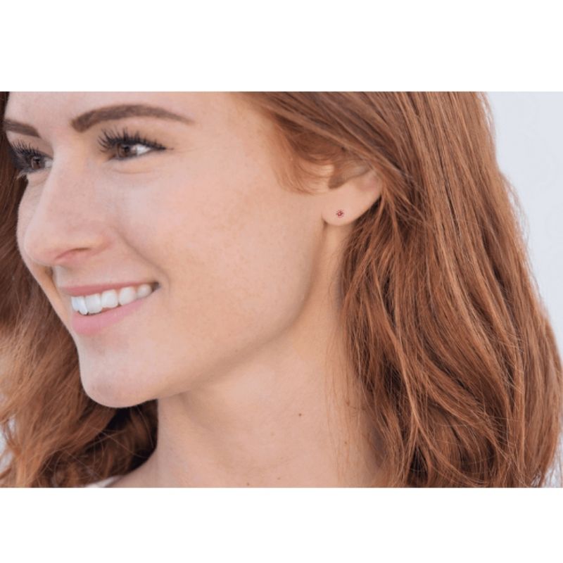 Pompeii3 1/2Ct Pink Lab Created Diamond Screw Back Studs Earrings 14K Yellow Gold