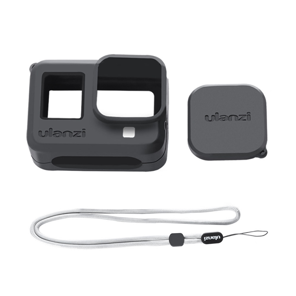 Ulanzi G8-3 Soft Silicone Camera Protective Case with Camera Lens Cap Droproof Vlogging Case Cage Kit Compatible with GoPro Hero 8 Black