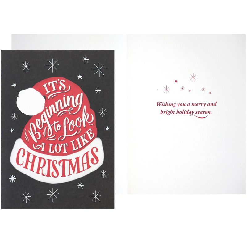 Green Inspired Santa Hat Boxed Cards 16ct