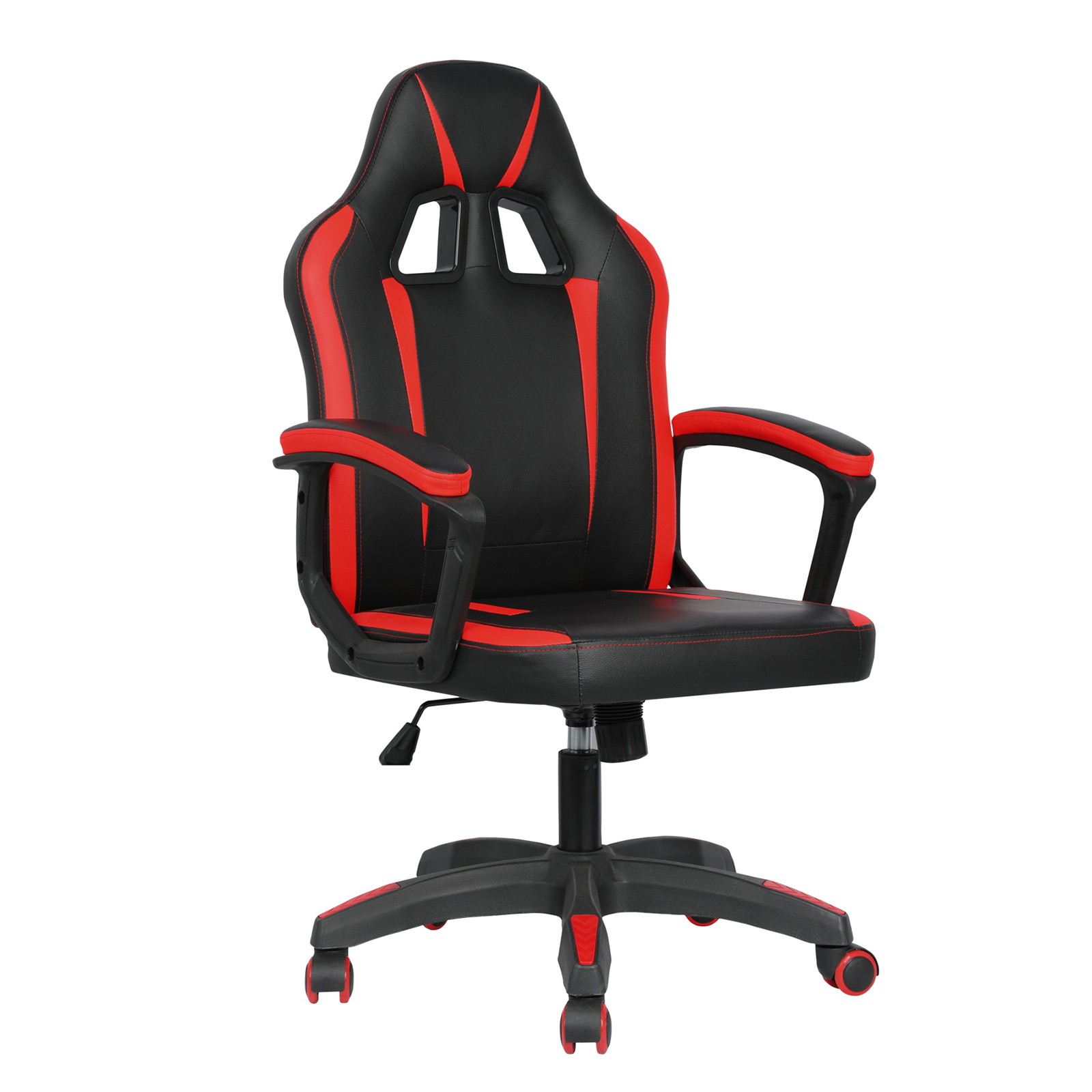 YOUTHUP Office Chair Adjustable Ergonomic Leather Gaming Chair Swivel Rolling Computer Desk Chair with Lumbar Support,Black and Red