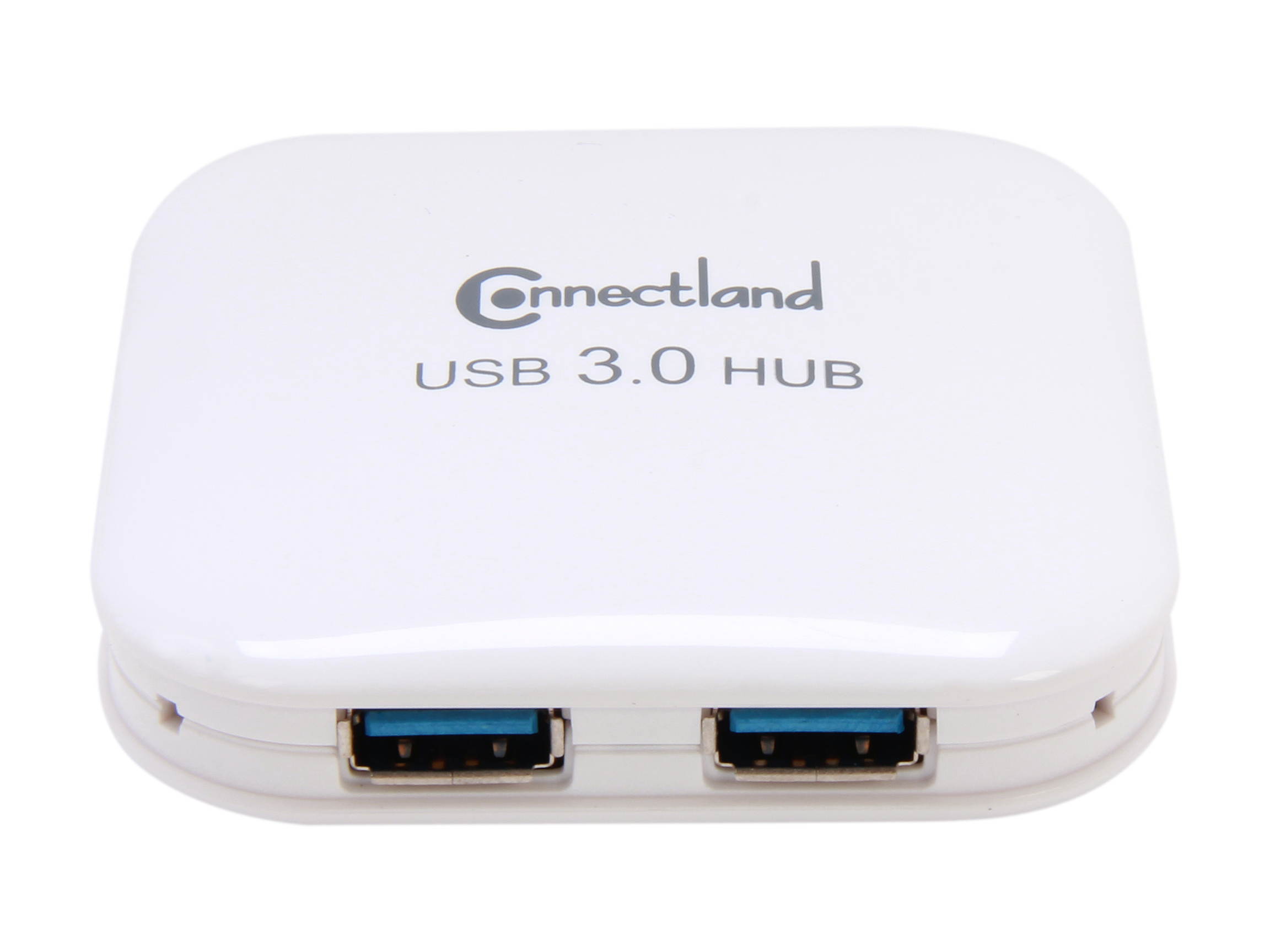 Connectland CL-HUB20127 USB 3.0 4-port Pocket Size Hub, 5Gbps Data Rate, Free AC Adapter and Cable - White
