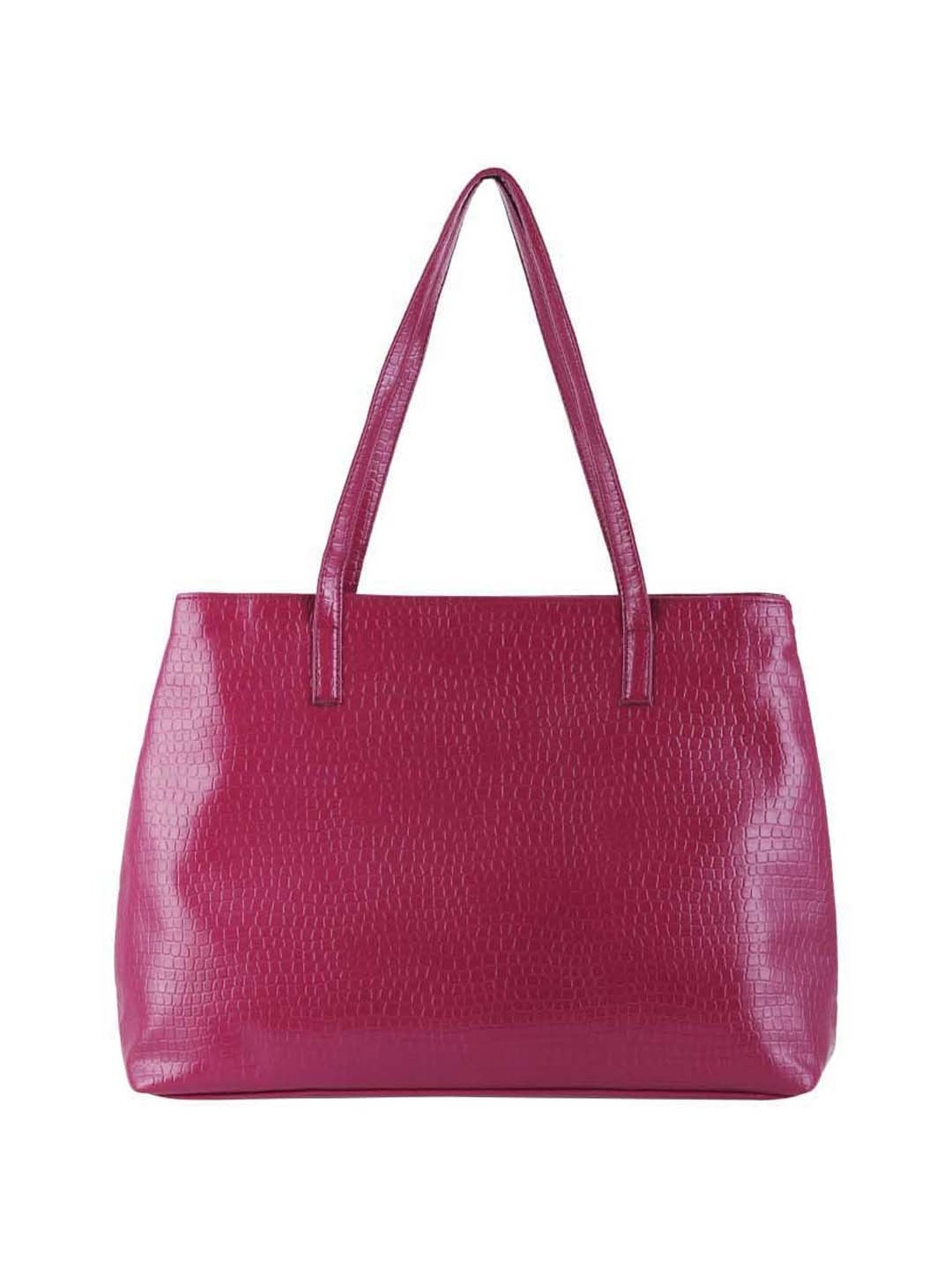 Toteteca Red Textured Medium Tote Handbag