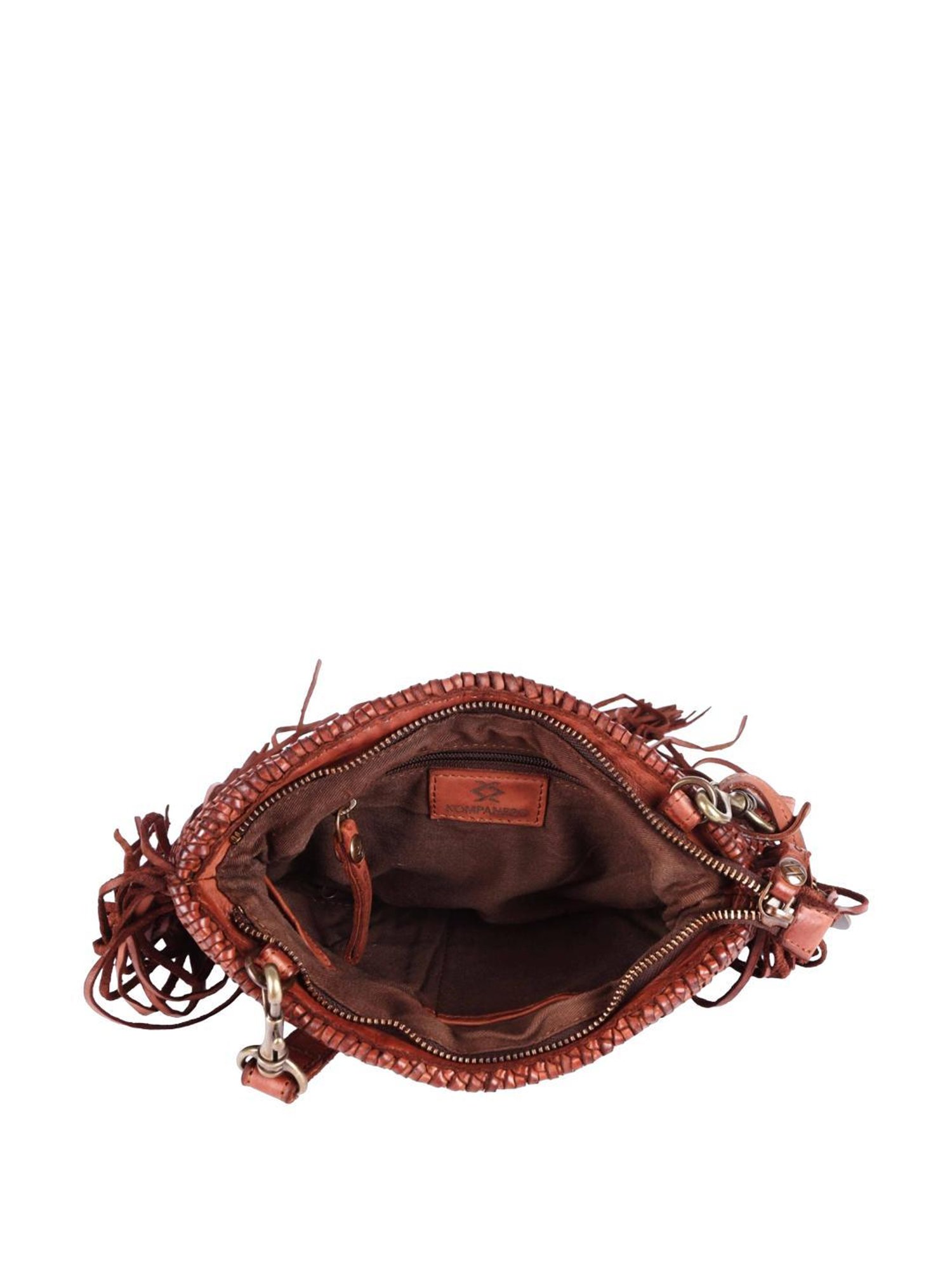 KOMPANERO Macrame Tan Embroidered Sling Handbag