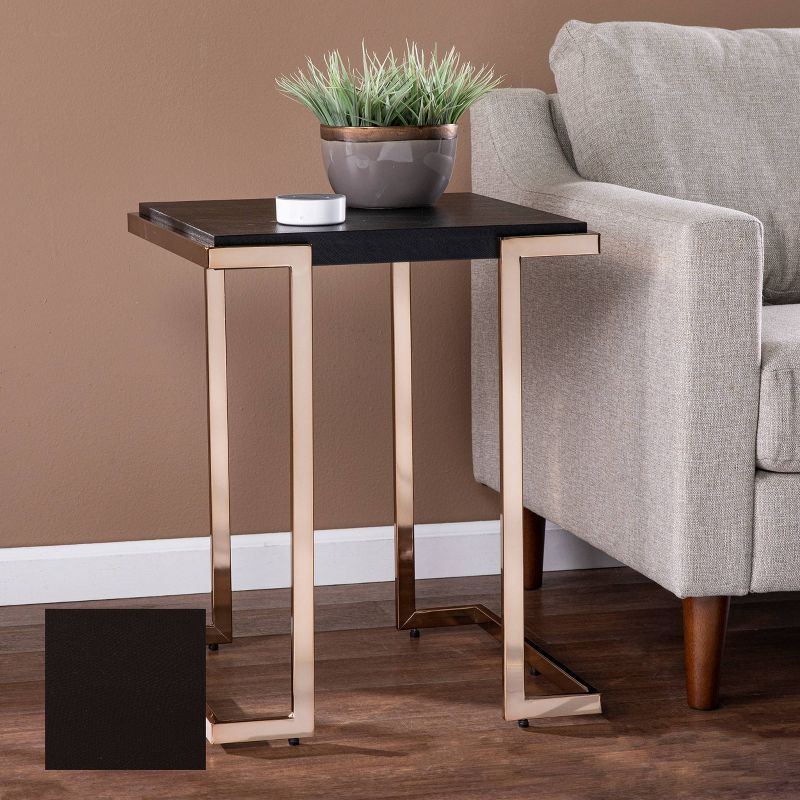 Sanlos Side Table Black/Champagne - Aiden Lane