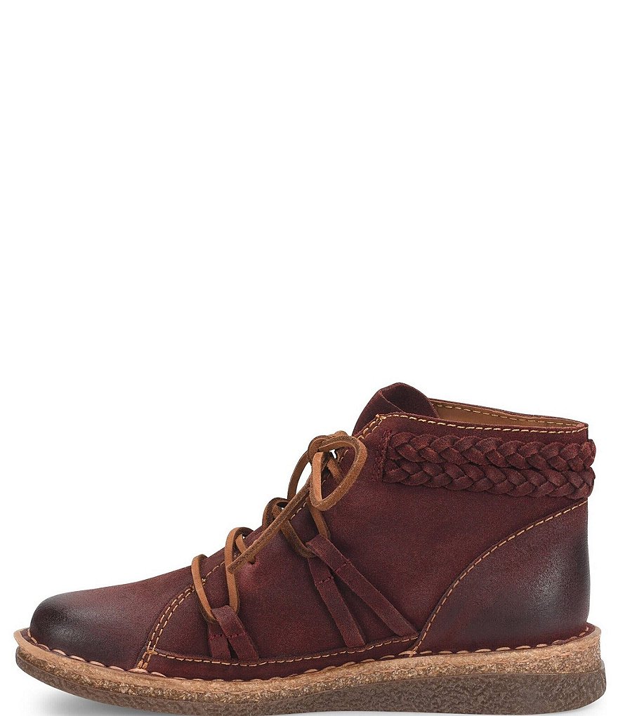 Born Temple II Distressed Leather Lace-Up Booties