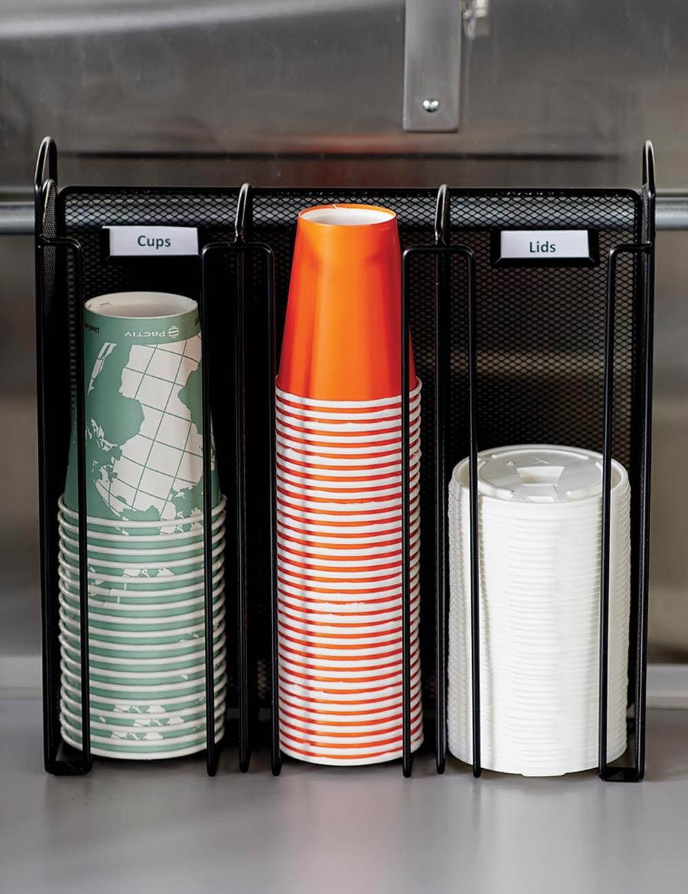 Safco Onyx Mesh Cup and Lid Holder, Black-BL