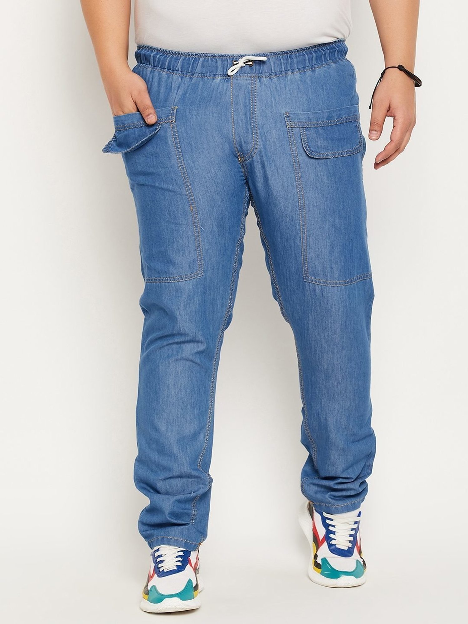 Bigbanana Blue Cotton Regular Fit Trousers