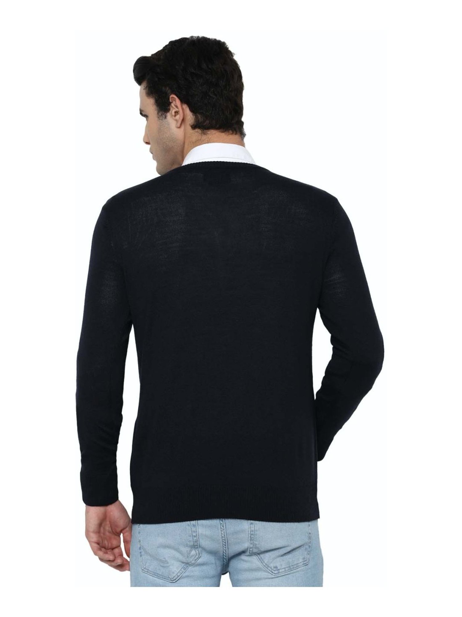 Allen Solly Navy Regular Fit Sweater