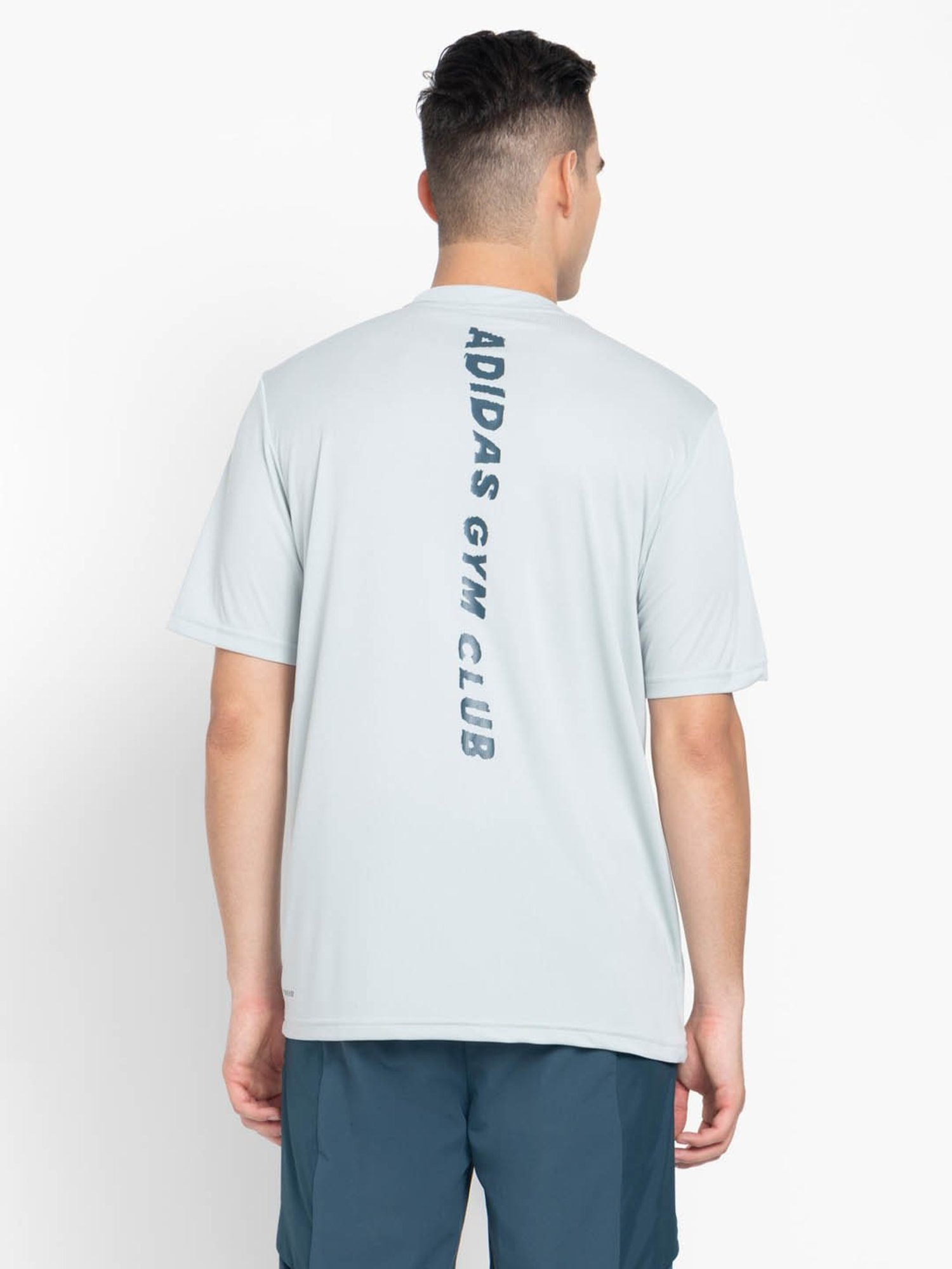 Adidas Grey Regular Fit Printed Sports T-Shirt