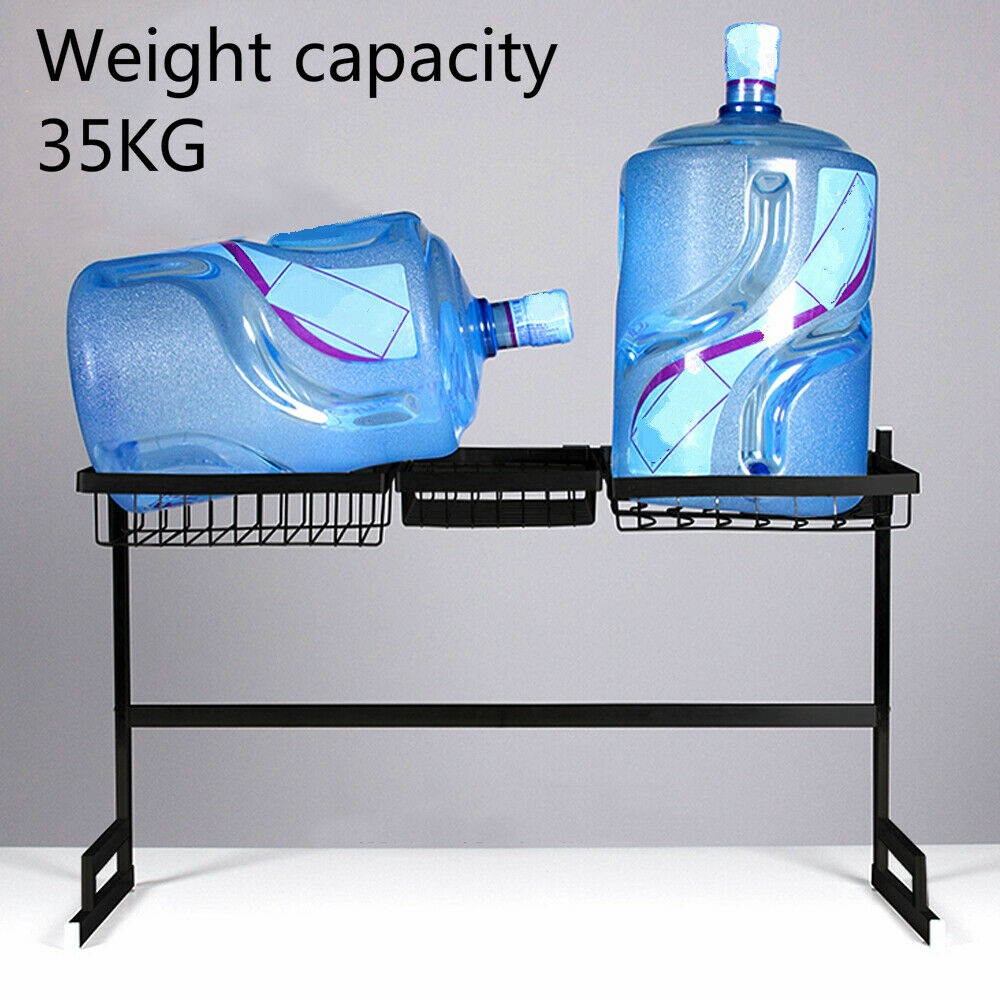 Over Sink Dish Drying Rack 2-Tier Stainless Steel Kitchen Cutlery Holder Shelf