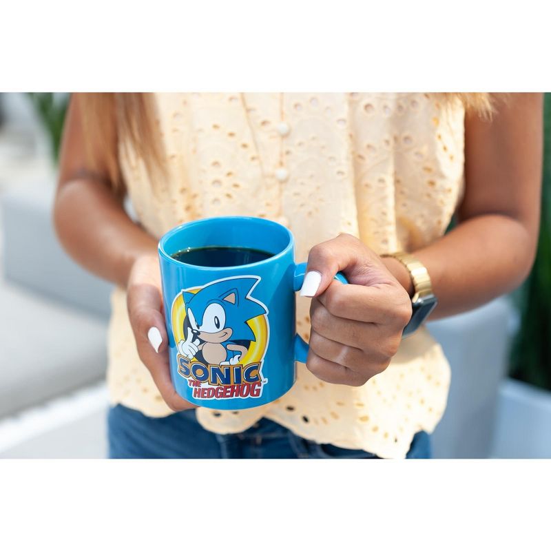 Just Funky Sonic The Hedgehog Blue 16oz Ceramic Coffee Mug