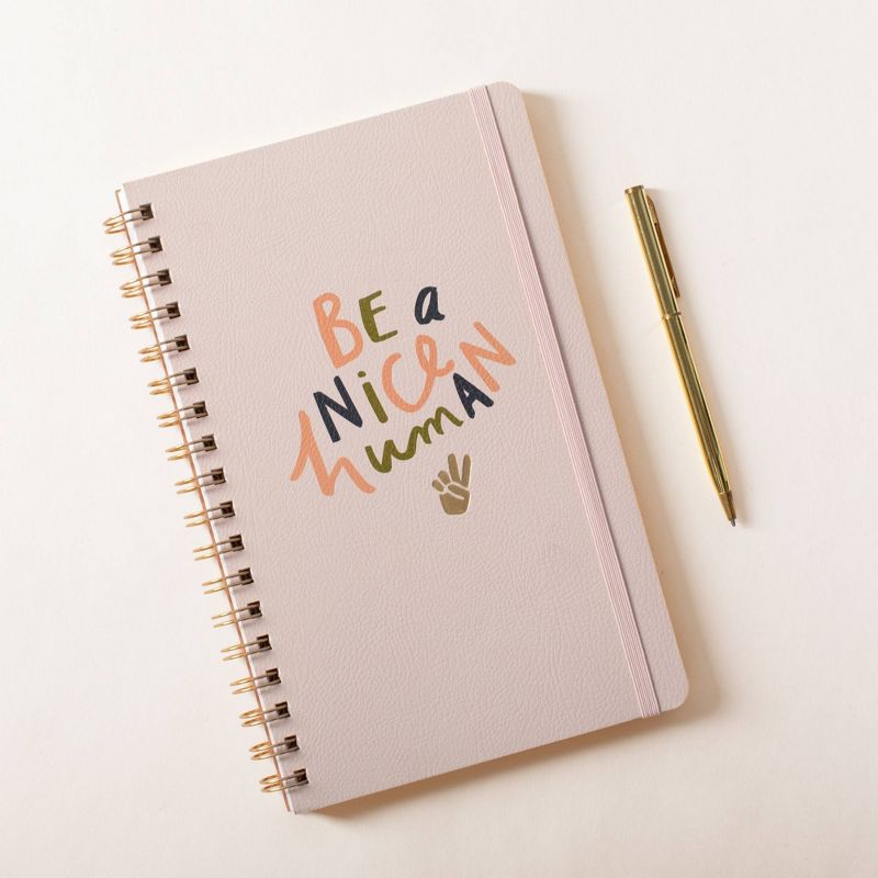 Lined Spiral Journal College Ruled Be a Nice Human - Fringe