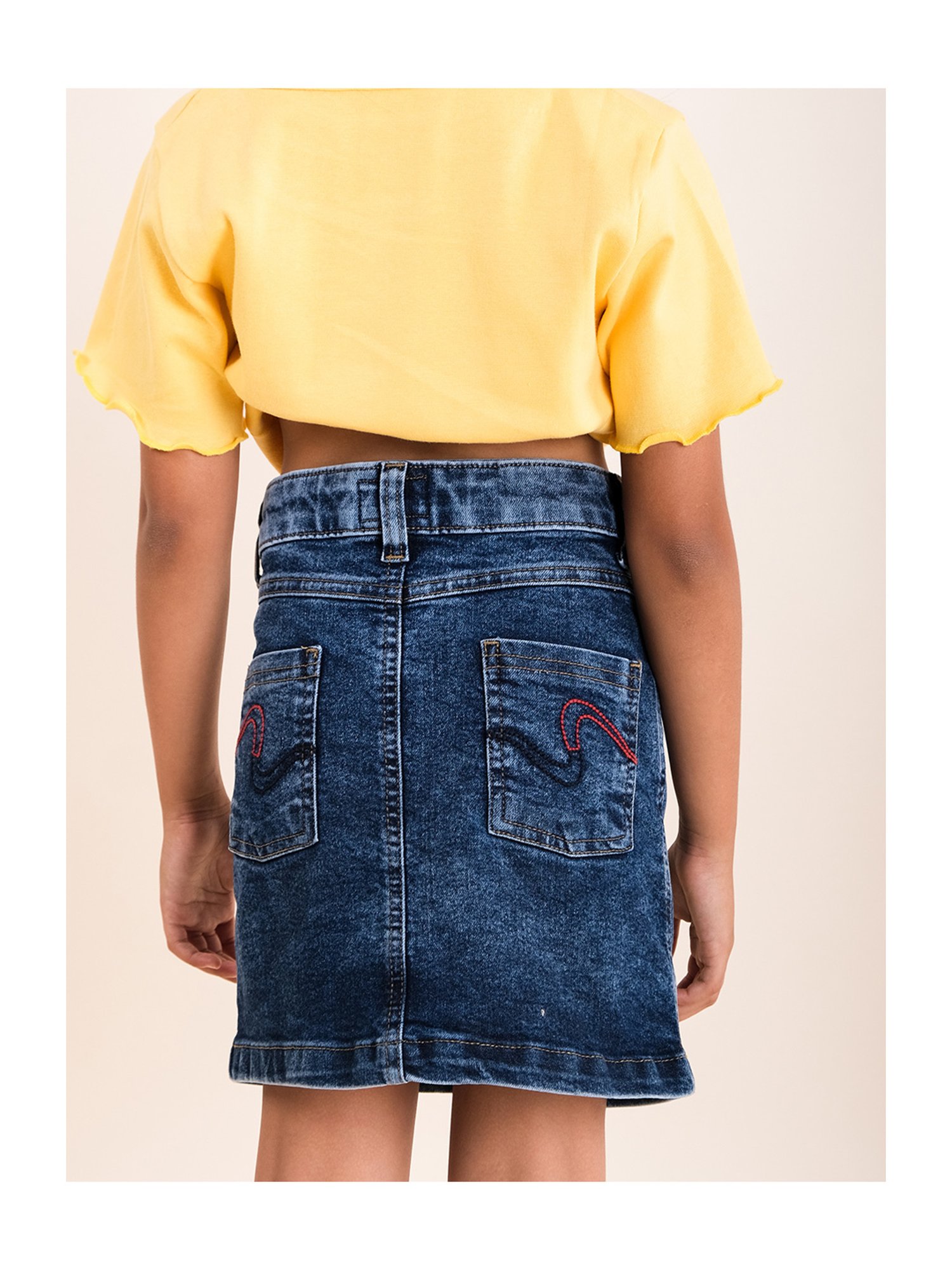 Kiddopanti Kids Blue Printed Skirt