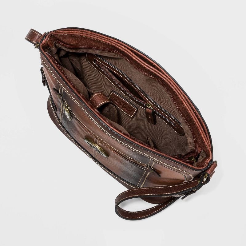 Bolo Zip Closure Dome Crossbody Bag - Brown