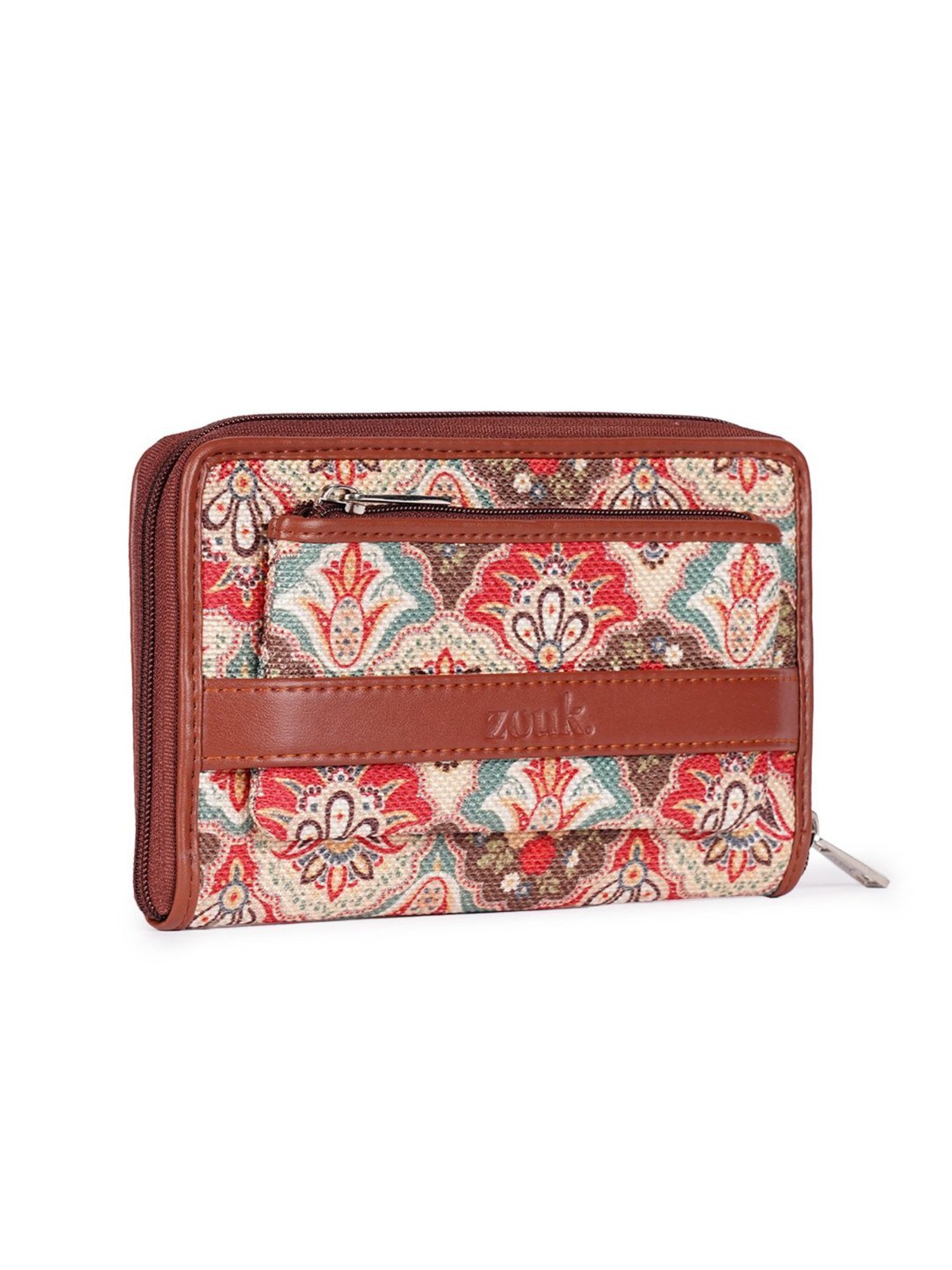 ZOUK Classic Multicolor Printed Zip around Wallet for Women