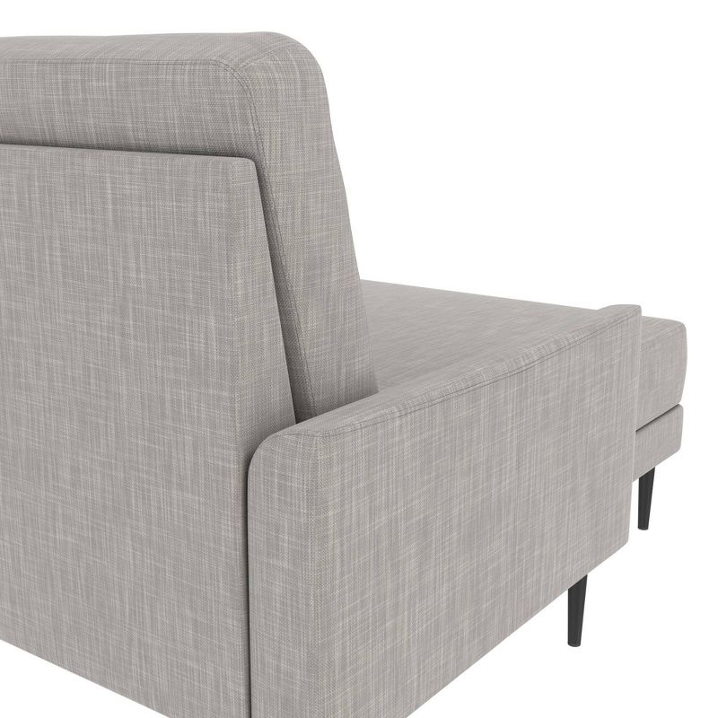 Francis Upholstered Sectional Sofa with Interchangeable Chaise Light Gray Linen - CosmoLiving by Cosmopolitan