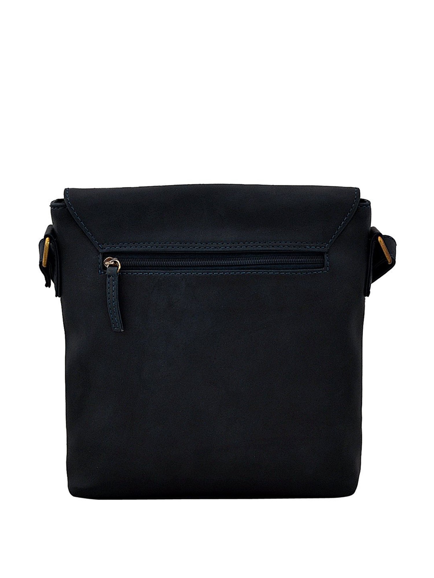 Yelloe Brown & Navy Solid Medium Cross Body Bag