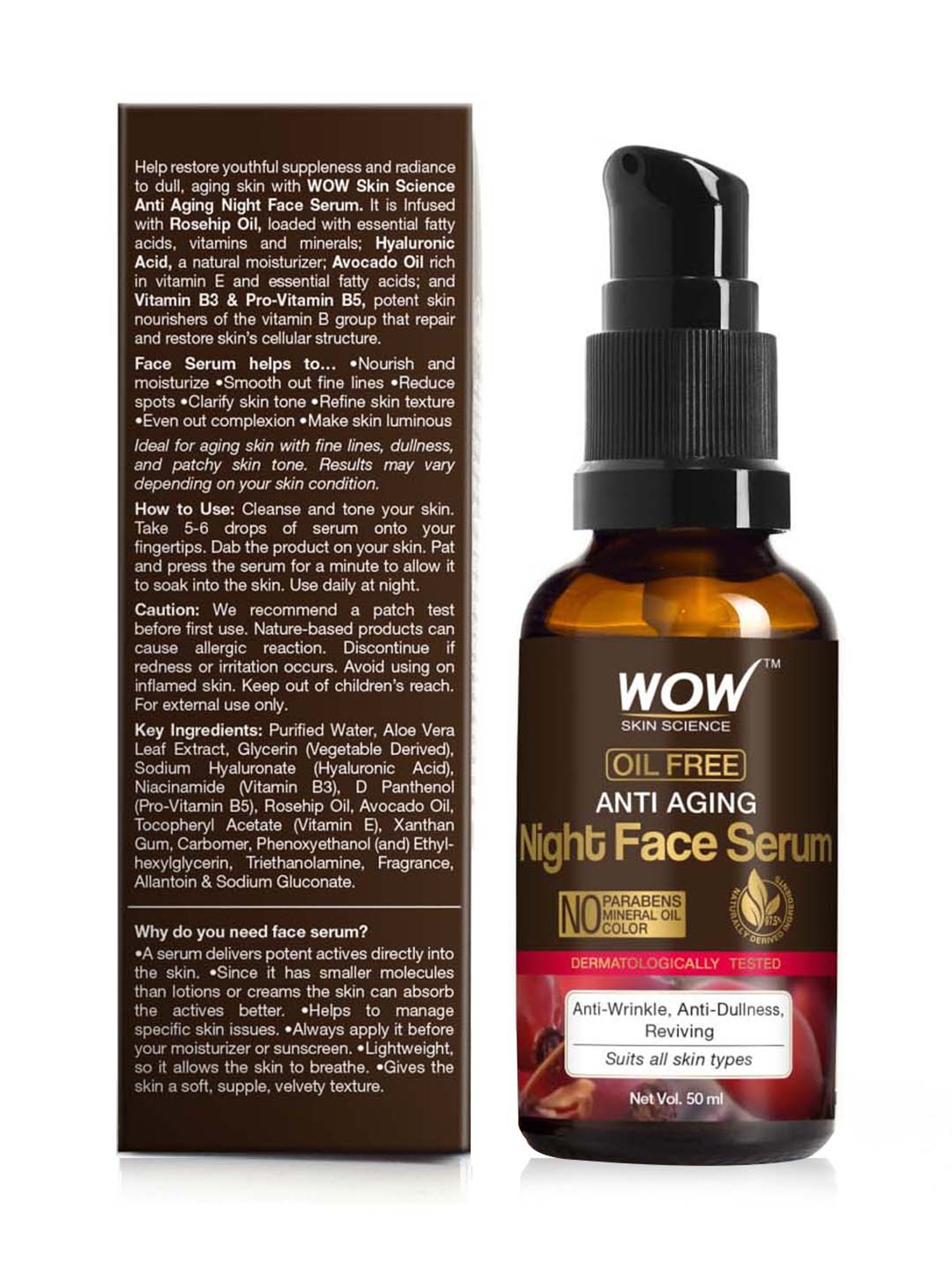 Wow Skin Science Anti Aging Night Face Serum - 50 ml