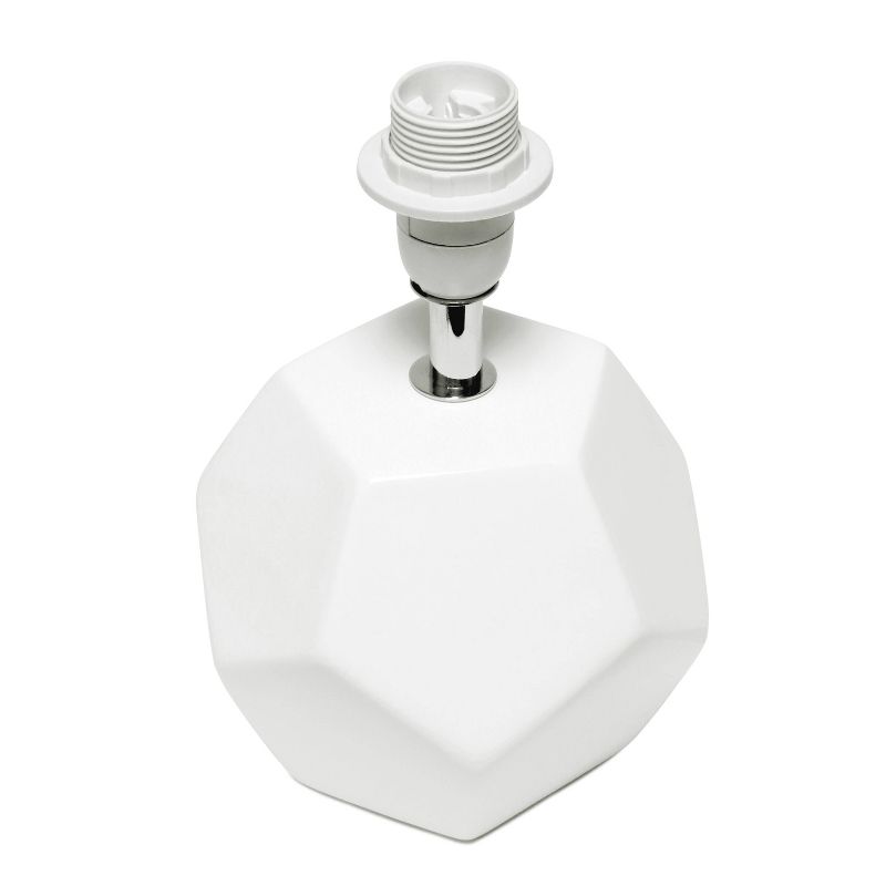 Round Prism Mini Table Lamp with Matching Fabric Shade White - Simple Designs