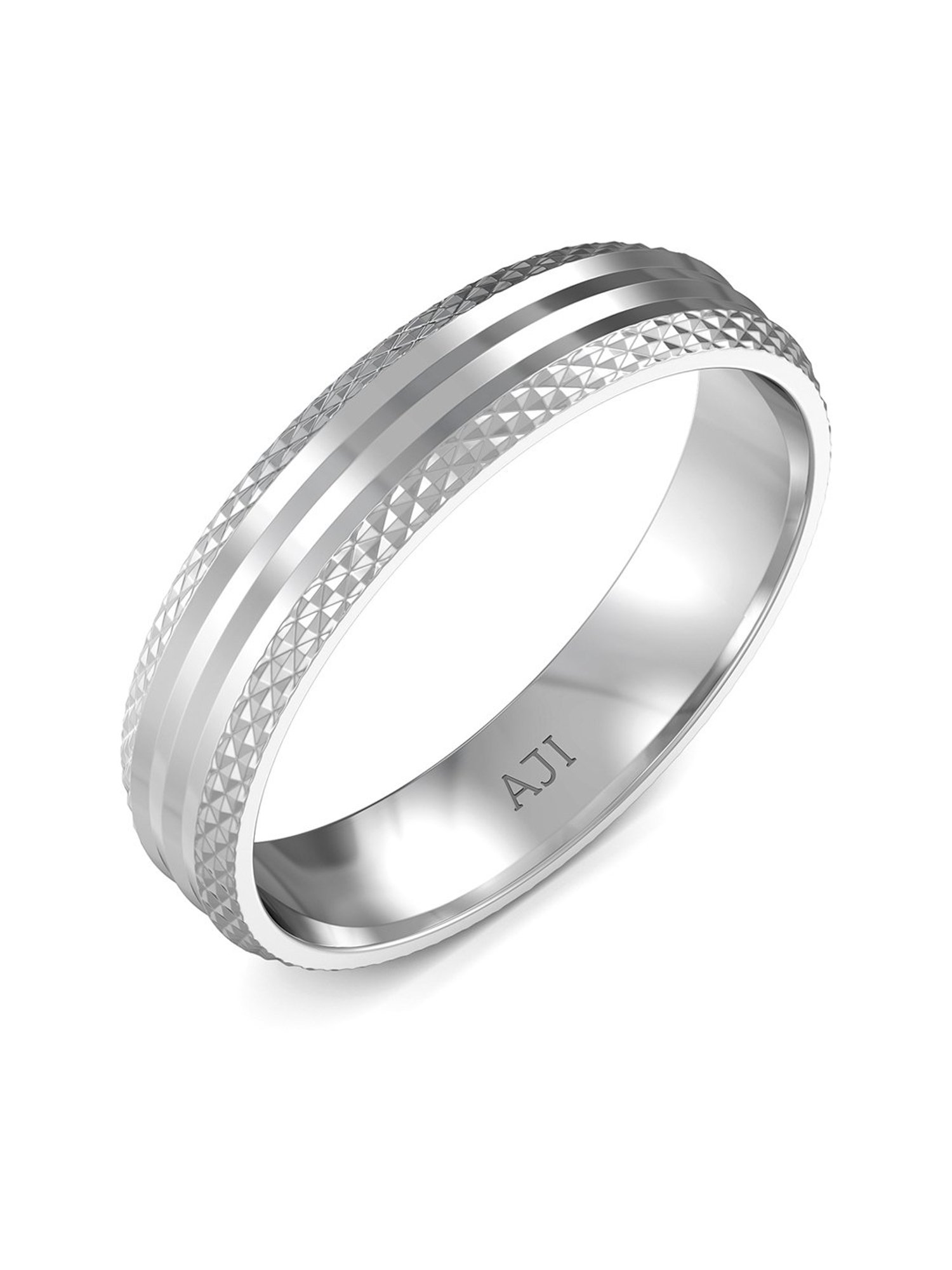 Malabar Gold and Diamonds 950 Platinum & 0.02 ct Diamond Ring