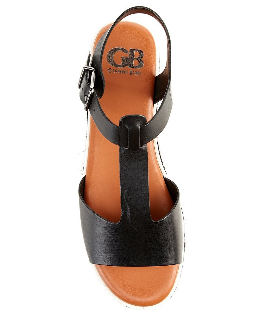 GB Stay-Truuee Leather T-Strap Sandals