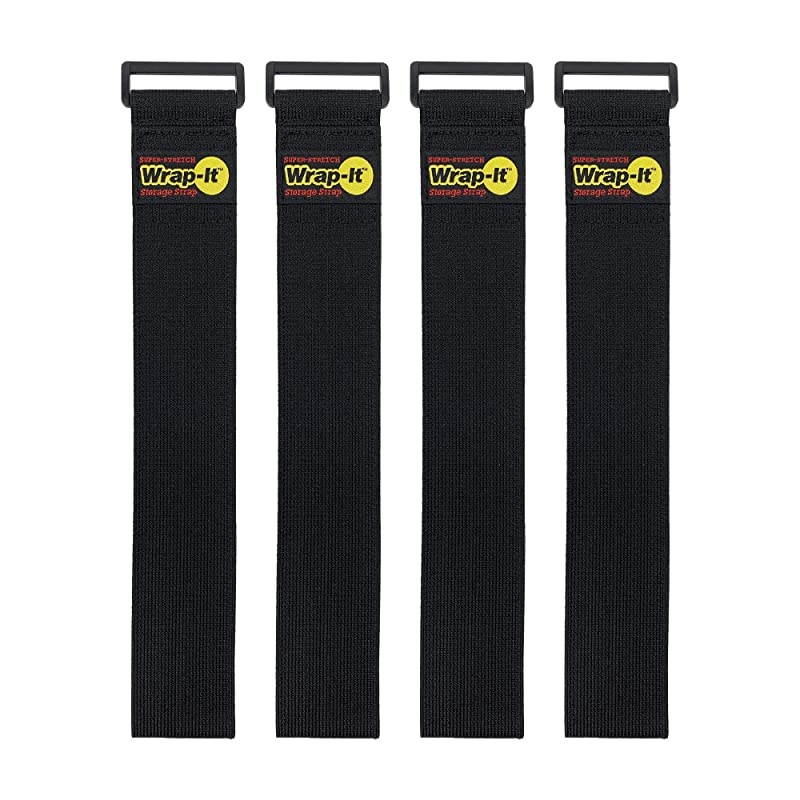 WrapIt Storage Straps 24quot 4 Pack Elastic Hook and Loop Cinch Straps Garden Hose Strap Pool Hose Organizer Cables Straps Extension Cord Wrap Garage and RV Storage Accessories