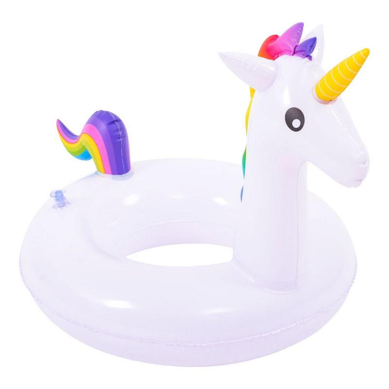 Pool Central 21.5" Inflatable Children's Rainbow Unicorn Pool Ring Float