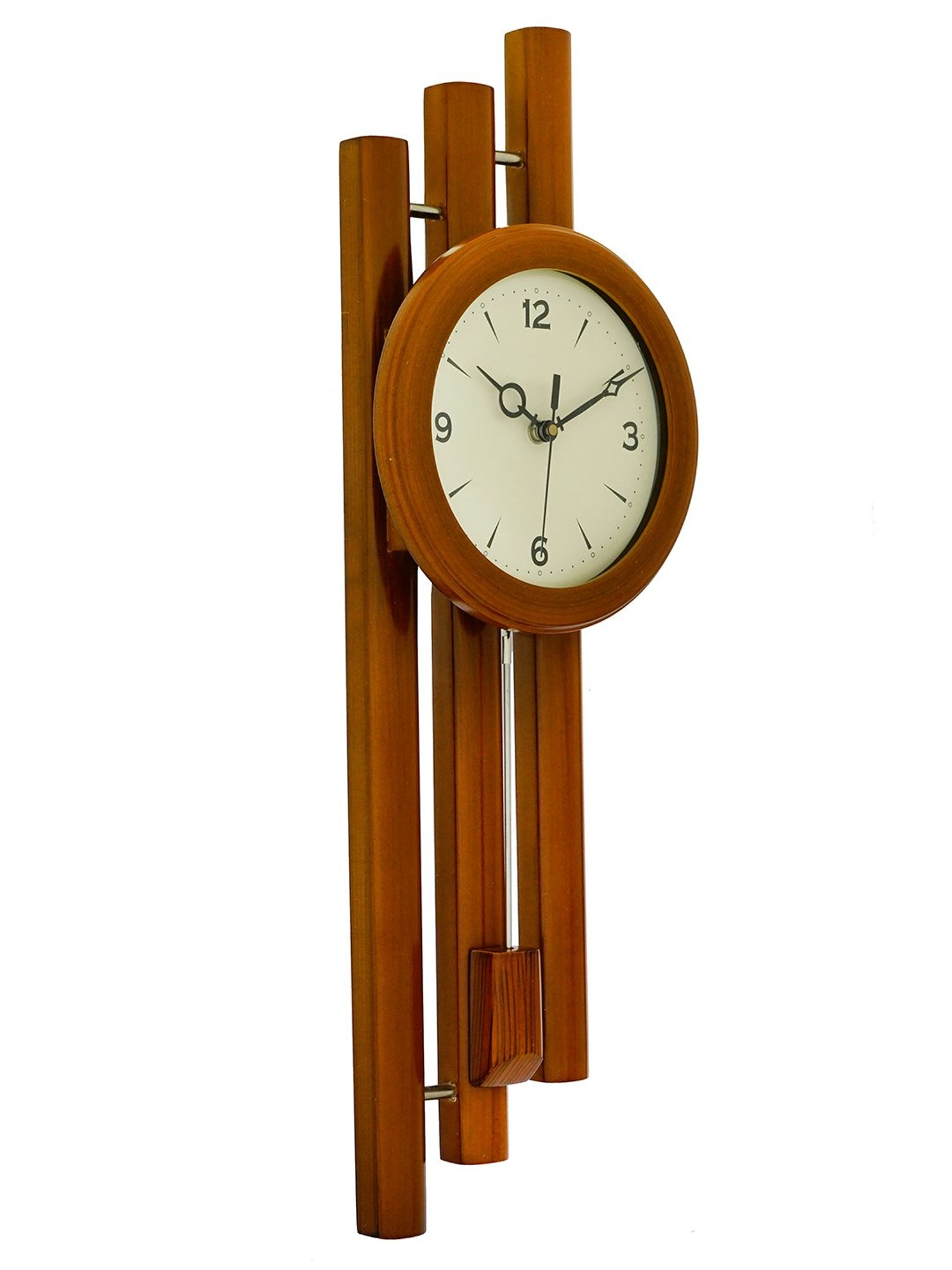 CHRONIKLE Vertical Brown Wood Wall Clock
