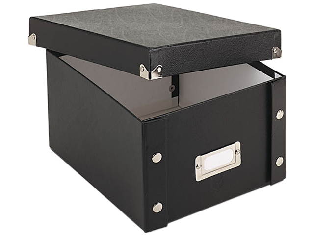 Snap-N-Store SNS01647 Snap &rsquo;N Store Collapsible Index Card File Box Holds 1,100 5 x 8 Cards, Black