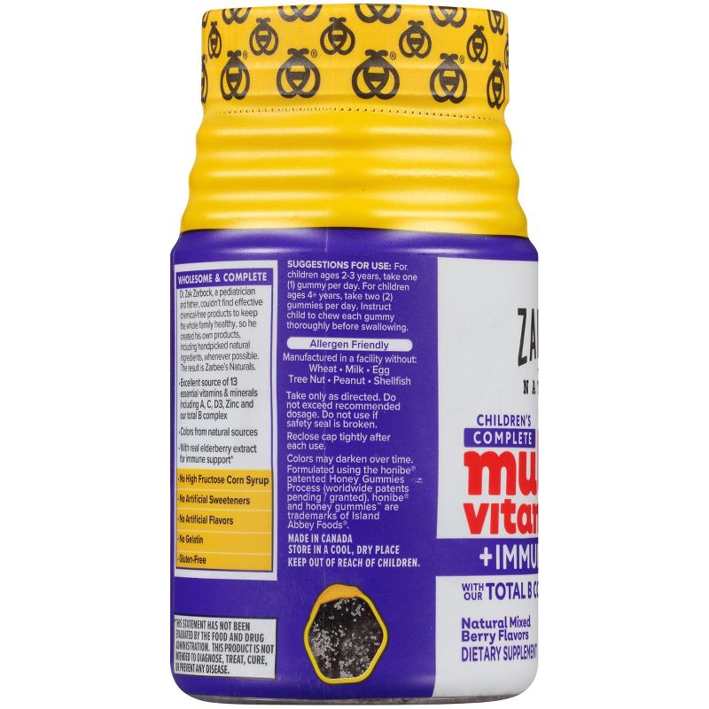 Zarbee's Naturals Children's Complete Multivitamin + Immune Gummies - Natural Mixed Berry - 70ct