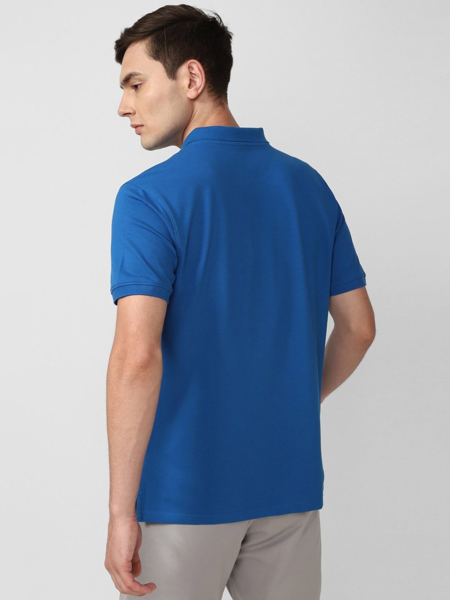 Reebok Blue Cotton Slim Fit Training Sports Polo