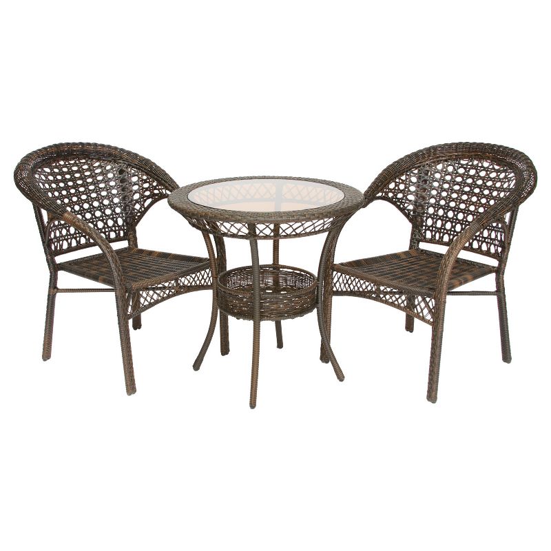 3pc Steel Bistro Set Gray - Nuu Garden