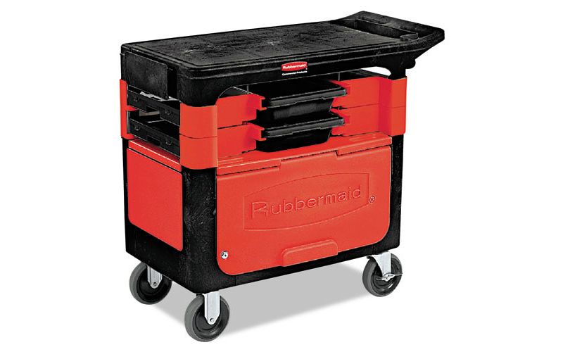 Homz 4-Drawer Medium Rolling Storage Cart - Black with Smoke Drawers