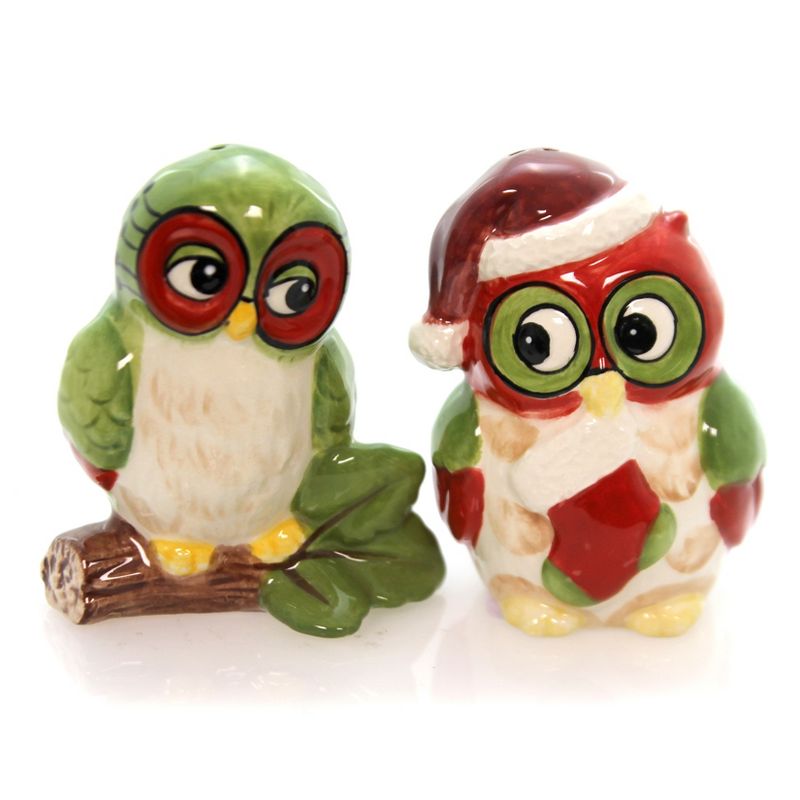 Tabletop 3.0" Owl Salt & Pepper Christmas Holiday Cosmos Gifts Corp.  -  Salt And Pepper Shaker Sets