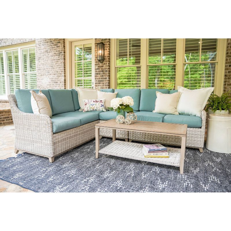 Hampton 5pc Patio Seating Set - Spa Blue - Leisure Made