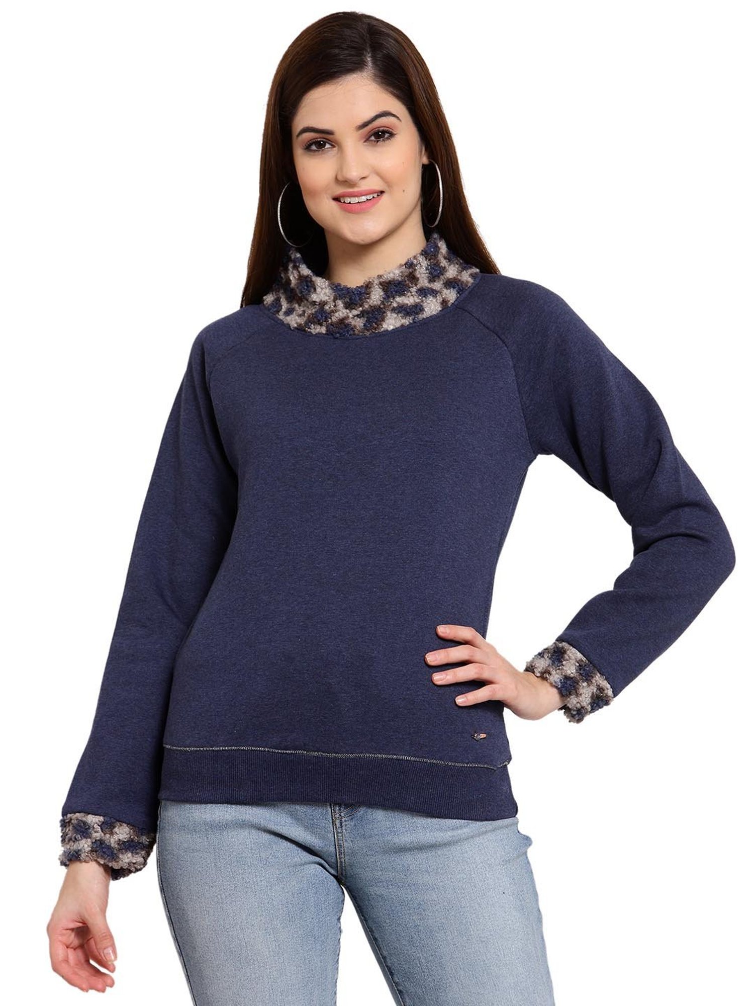 Juelle Blue Full Sleeves Sweatshirt