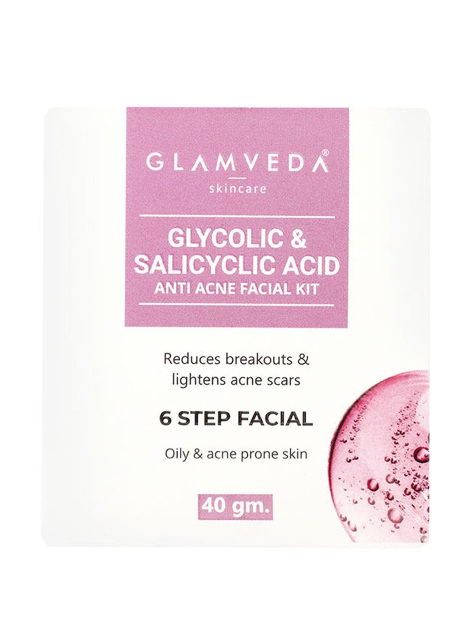 Glamveda Glycolic and Salicylic Acid Anti Acne Facial Kit