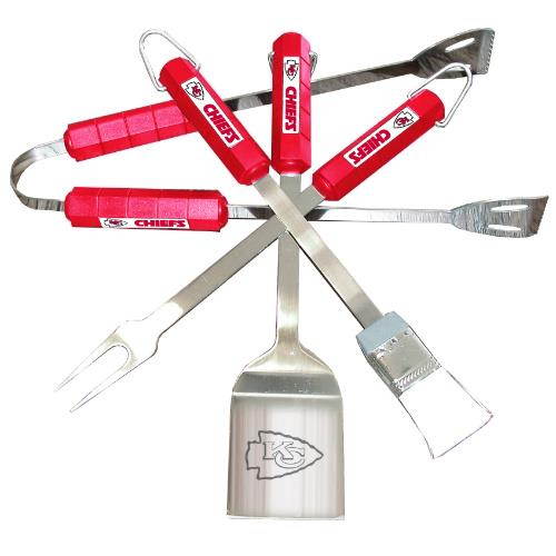 Siskiyou Sports 78125 4 Piece Bbq Set - Kansas City Chiefs